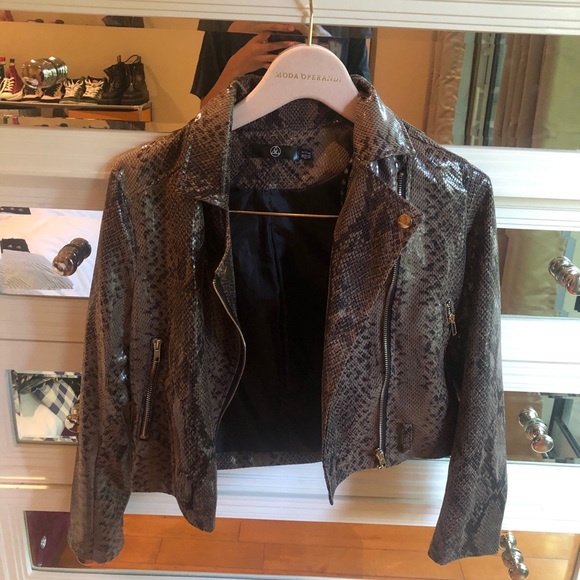 brown snakeskin biker jacket - Picture 1 of 1